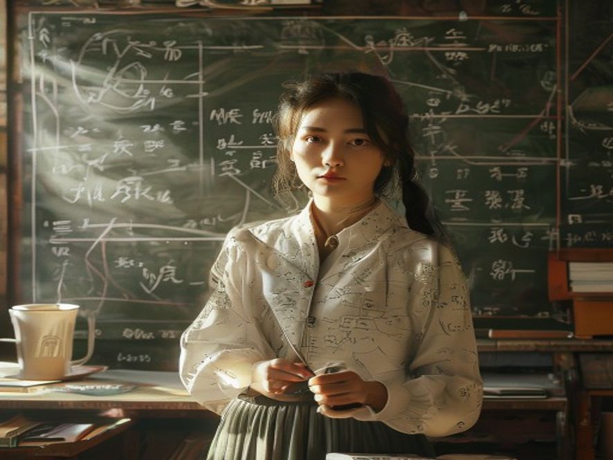 女数学家在黑板前写满方程，经历沉寂期后的突破时刻