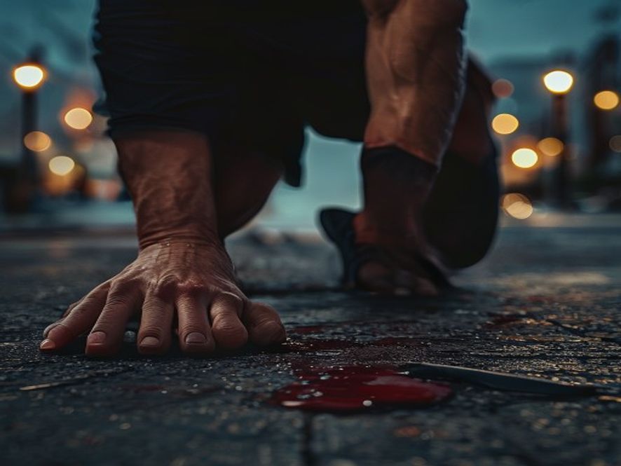 特警退役教练手臂被刀划伤，鲜血直流