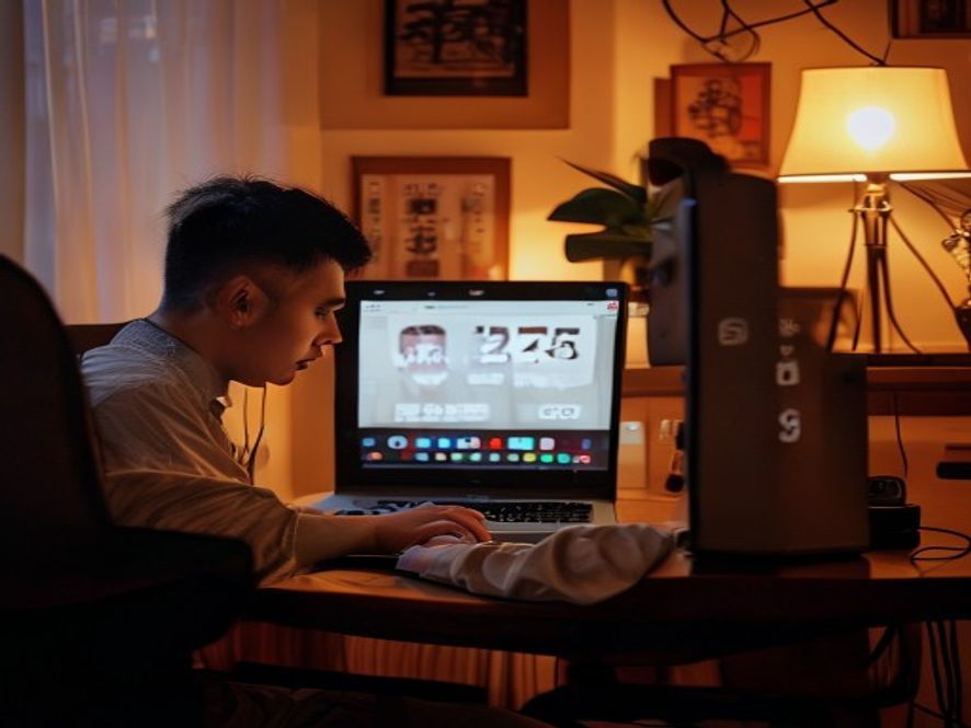 一个人对着电脑或手机进行12315和工信部投诉，界面清晰可见