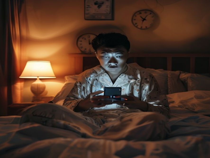 用户凌晨在床上查看手机盗刷通知