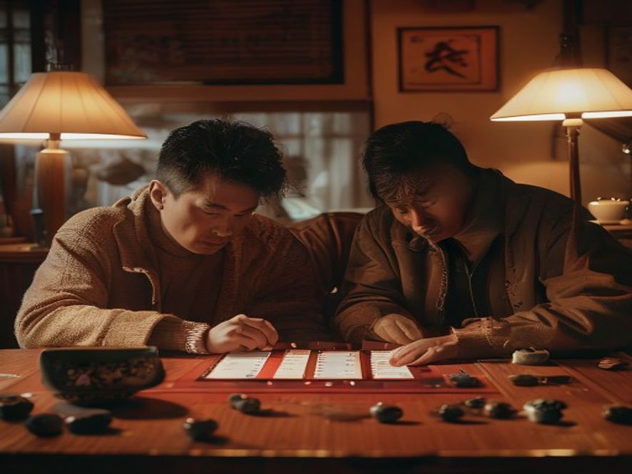 棋手和教练看着平板电脑上AI显示的1%胜率，神色凝重